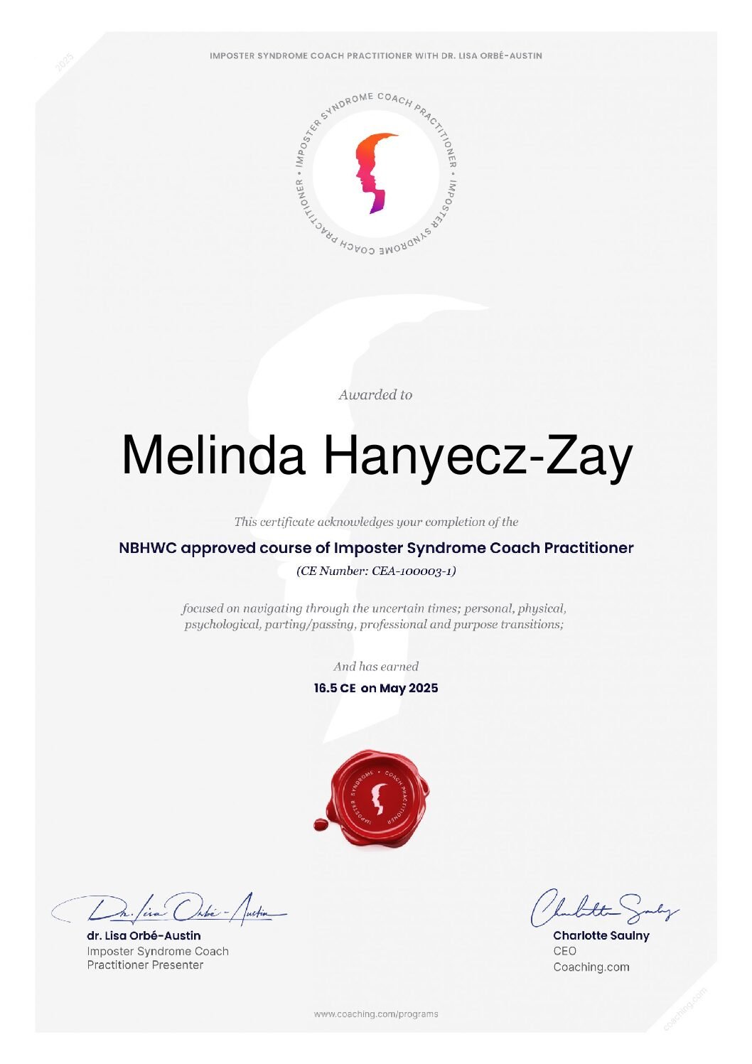 Impostor Syndrome Coach Certificate